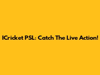 ICricket PSL: Catch The Live Action!